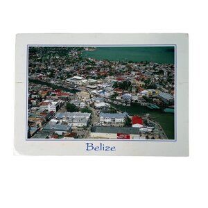 Vintage Postcard Belize City  Aerial View Hanlover Creek u Topographical Posted